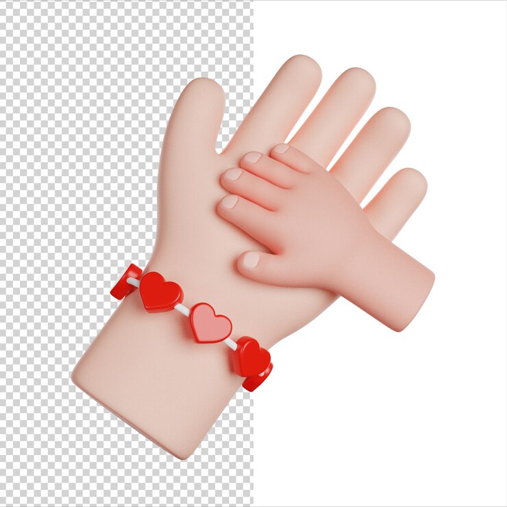 PSD día internacional del voluntariado cuidar a los niños mano voluntaria sosteniendo la mano de un niño 3d render i