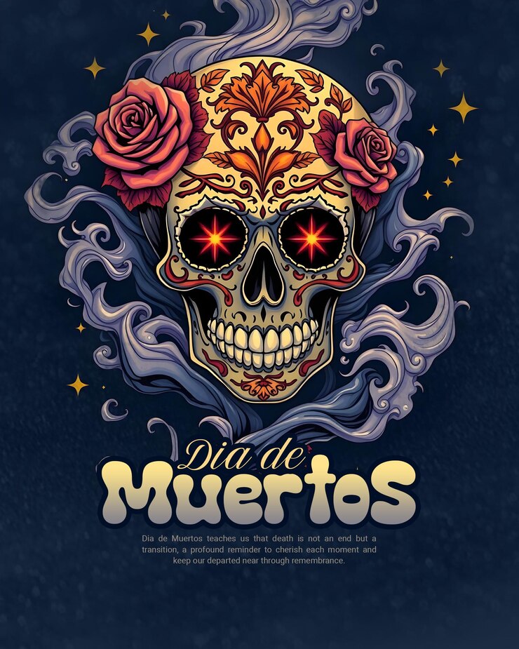 Dia de Muertos Día de los Muertos Envíe una plantilla de banner en las redes sociales