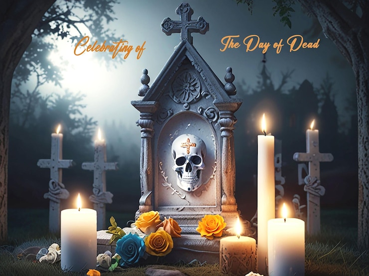 PSD día de los muertos diseño de publicaciones en las redes sociales