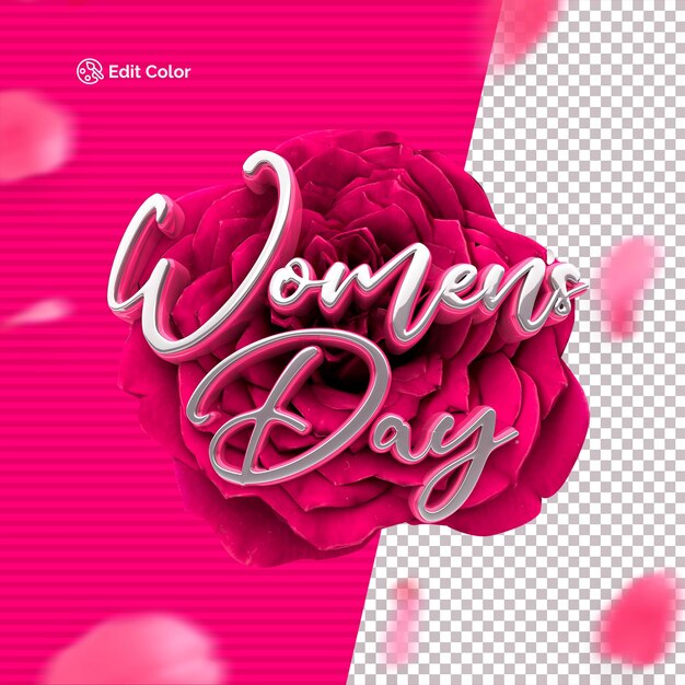 Día de la mujer 3d para composición 08 de marzo