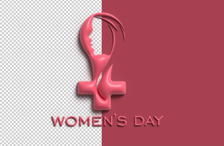 PSD día de la mujer - 8 de marzo espacio de su texto 3d render ilustración diseño.