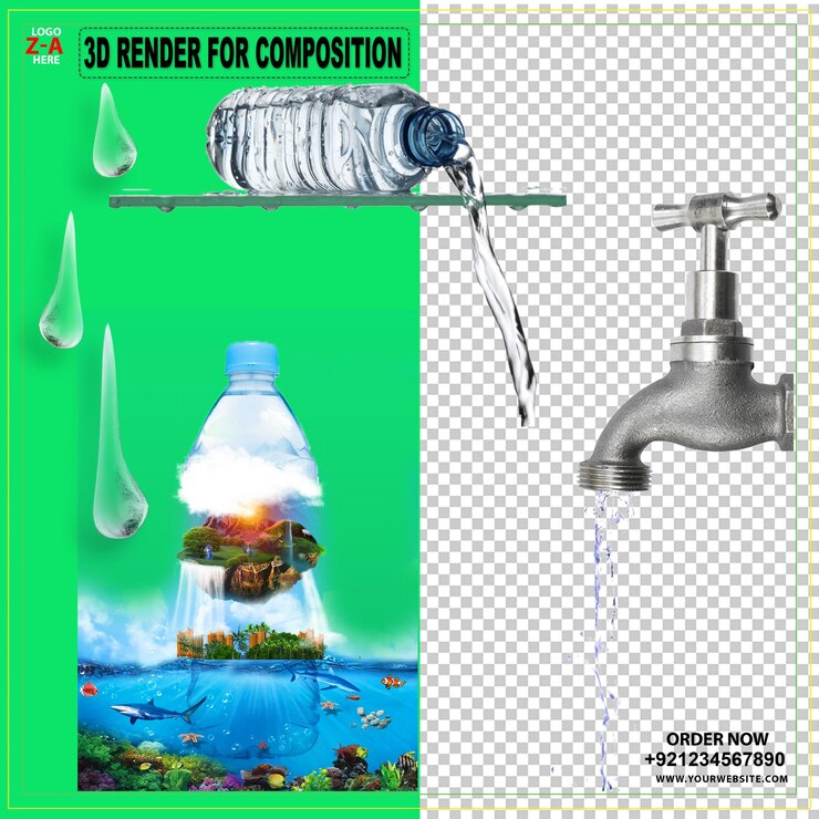 PSD día mundial del agua agua potable logotipo azul del agua medio ambiente tierra