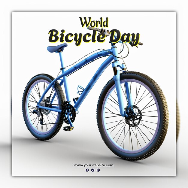 PSD día mundial de la bicicleta para la publicación en las redes sociales