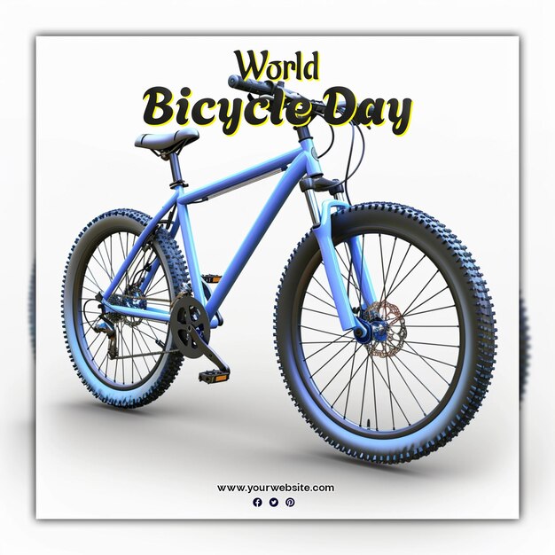 PSD día mundial de la bicicleta para la publicación en las redes sociales