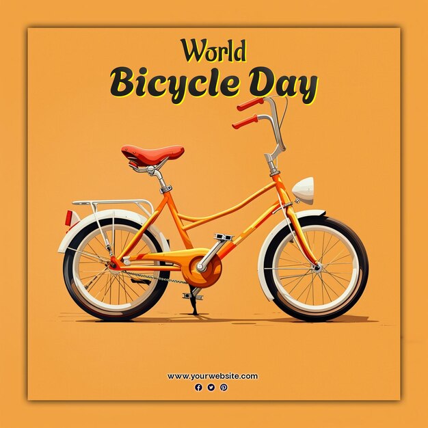 Día mundial de la bicicleta para la publicación en las redes sociales