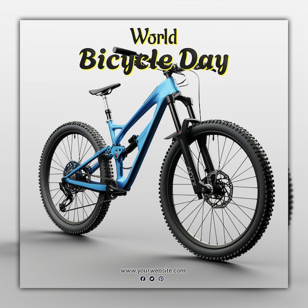 PSD día mundial de la bicicleta para la publicación en las redes sociales