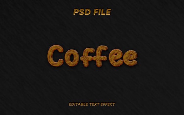 PSD día mundial del café estilo de efecto de texto editable en 3d