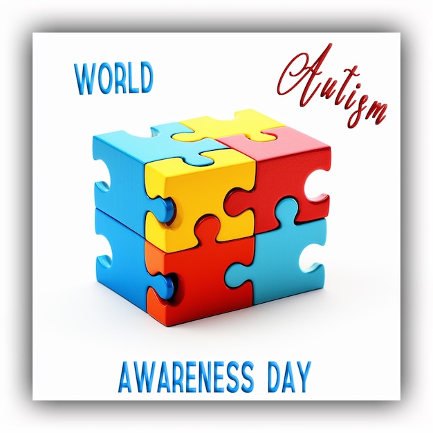 Día mundial de la concienciación sobre el autismo con piezas del rompecabezas