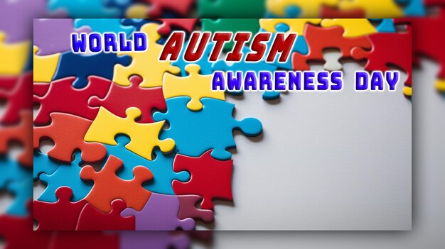 PSD día mundial de la concienciación sobre el autismo con piezas del rompecabezas