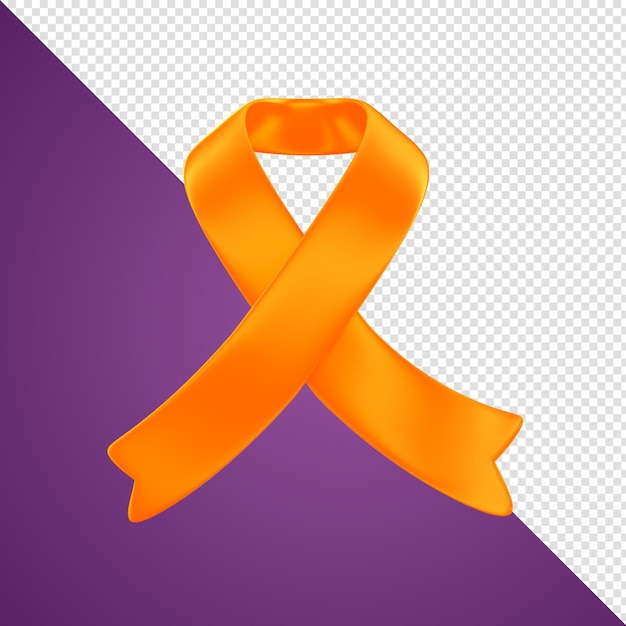 Día mundial contra el cáncer y conciencia de la leucemia naranja de febrero y mes de afrontamiento 3d render