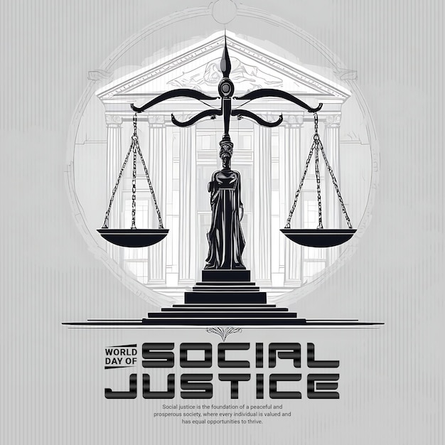 PSD dia mundial da justiça social modelo de banner de mídia social