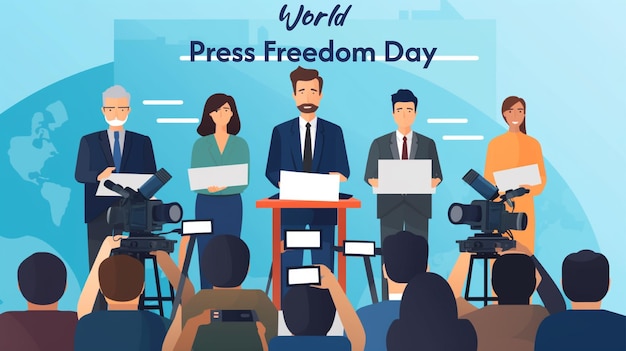 PSD dia mundial da liberdade de imprensa conferência de imprensa de repórteres comunicação com os jornalistas