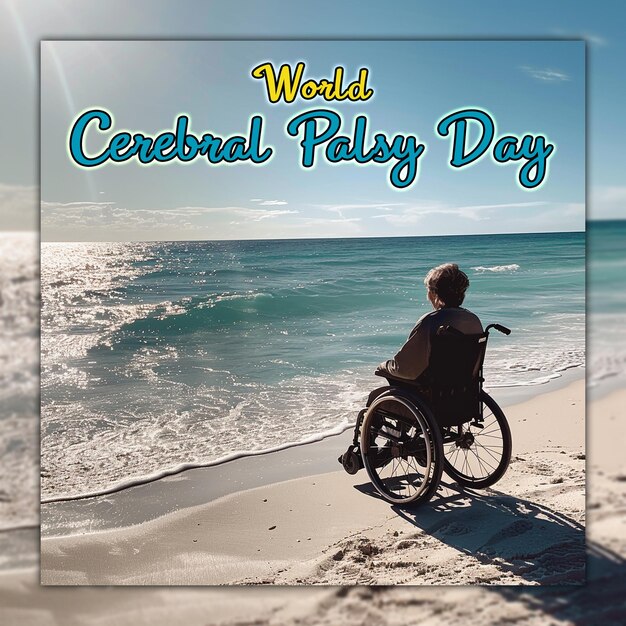 PSD dia mundial da paralisia cerebral, dia internacional das pessoas com deficiência para o design de postagens nas redes sociais