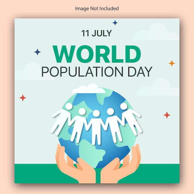Dia Mundial da População Celebrando Mídia Social Post Design PSD
