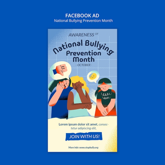 PSD dia mundial da prevenção do bullying modelo de facebook