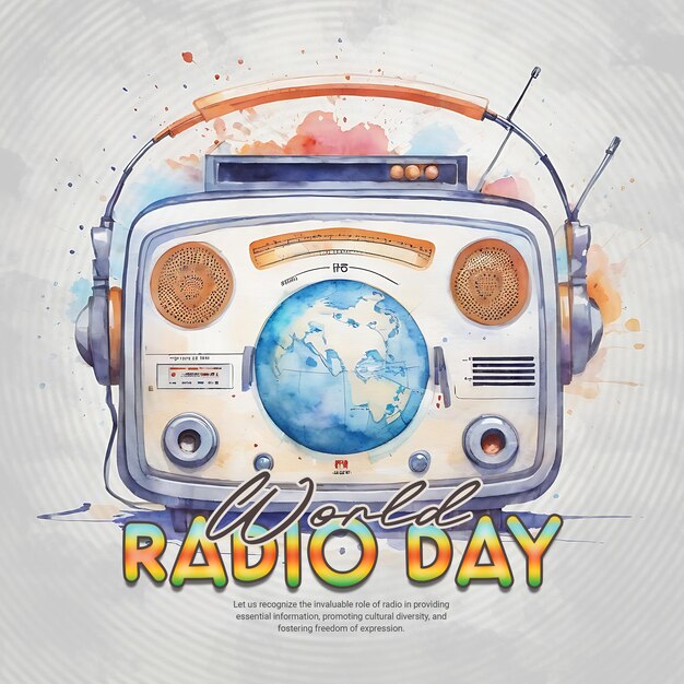 PSD dia mundial da rádio dia da música mídia social post banner template