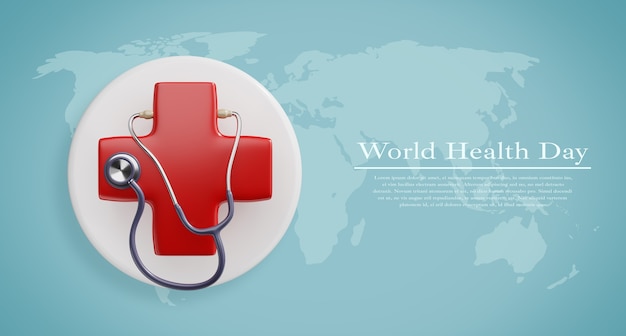 Dia Mundial da saúde, maquete do conceito de saúde e médico