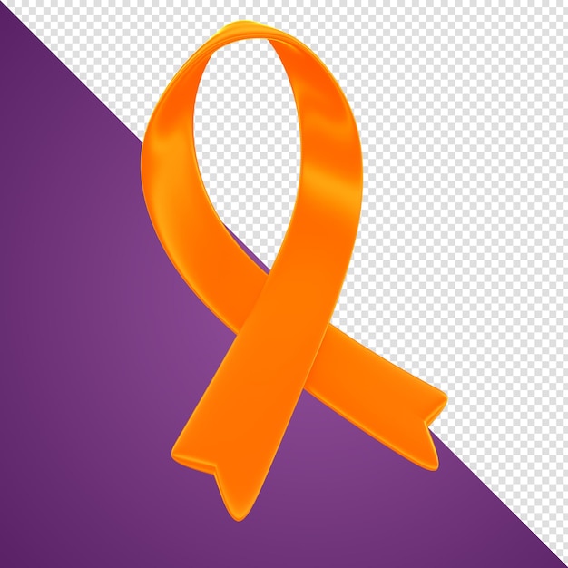 PSD dia mundial do câncer e conscientização da leucemia laranja de fevereiro e renderização 3d do mês de enfrentamento