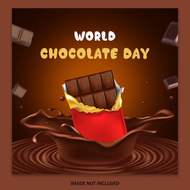 Dia mundial do chocolate delicioso post de mídia social de chocolate