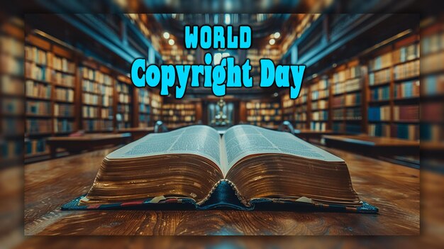 PSD dia mundial do livro vida morta do dia mundial da propriedade intelectual modelo de página de destino de direitos autorais