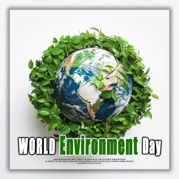 PSD dia mundial do meio ambiente dia da mãe terra e feliz dia mundial da terra conceito de ecologia com natural