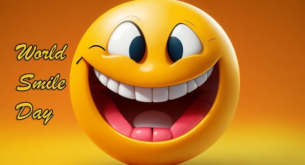 PSD dia mundial do sorriso emoji sorridente