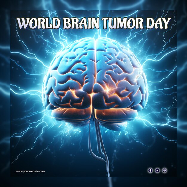 PSD dia mundial do tumor cerebral e dia mundial do infarto para posts nas redes sociais