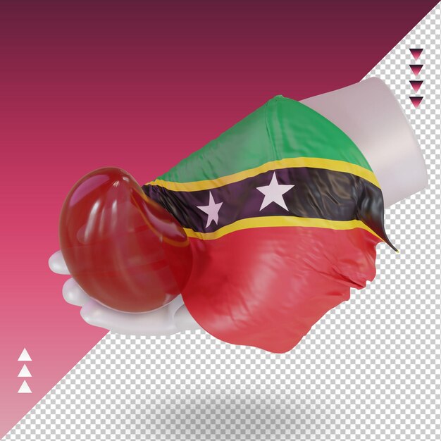 Día mundial del donante de sangre 3d Bandera de San Cristóbal y Nieves que representa la vista derecha