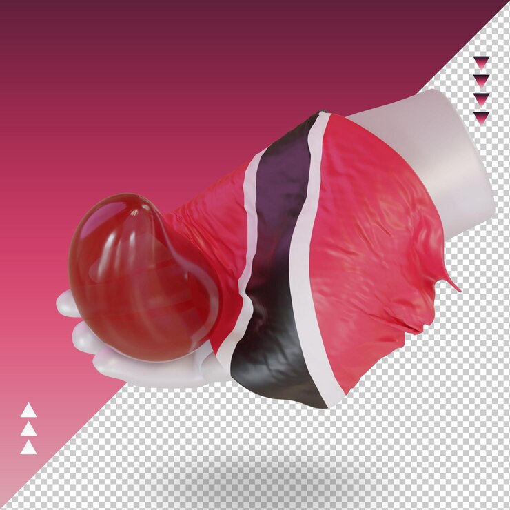 PSD día mundial del donante de sangre 3d bandera de trinidad y tobago que representa la vista derecha