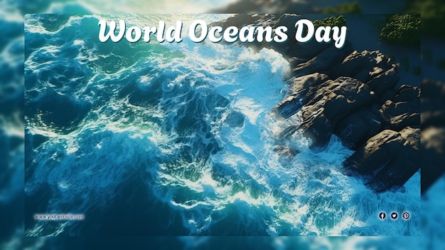 Dia mundial dos oceanos para postagem e banner nas redes sociais