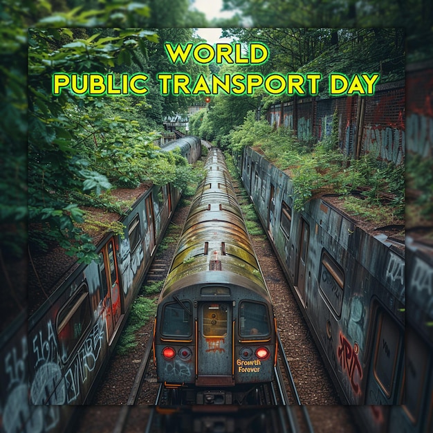 Dia mundial dos transportes públicos para o design de postagens nas redes sociais