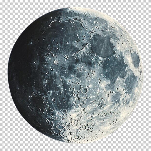 PSD día mundial de la luna festival de mediados de otoño luna azul aislada sobre un fondo transparente