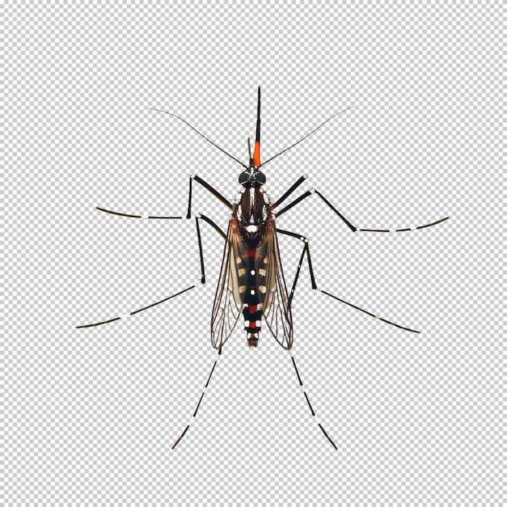 PSD el día mundial del mosquito aislado en un fondo transparente