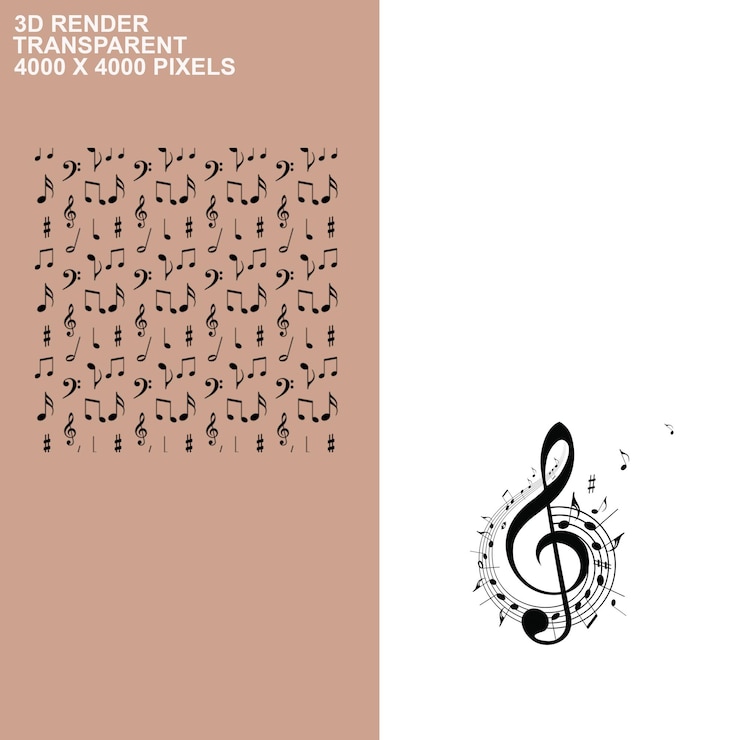 PSD día mundial de la música con fondo transparente