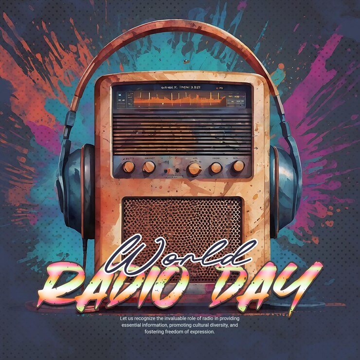 Día Mundial de la Radio Día de la Música Las redes sociales Publicaciones plantilla de banner