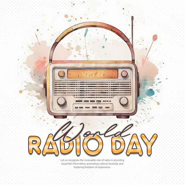 Día mundial de la radio día de la música las redes sociales publicaciones plantilla de banner