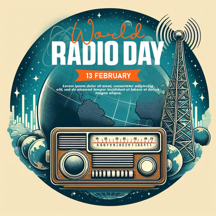 PSD el día mundial de la radio de psd en instagram, el diseño de la publicación o el cartel de la publicación en las redes sociales son editables.
