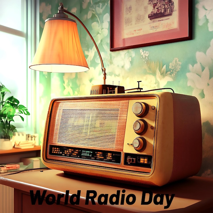 PSD día mundial de la radio vintage