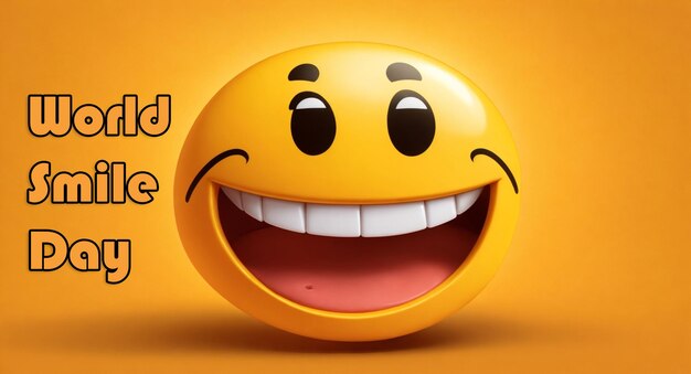PSD día mundial de la sonrisa del emoji sonriente