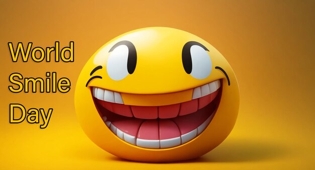 PSD día mundial de la sonrisa del emoji sonriente