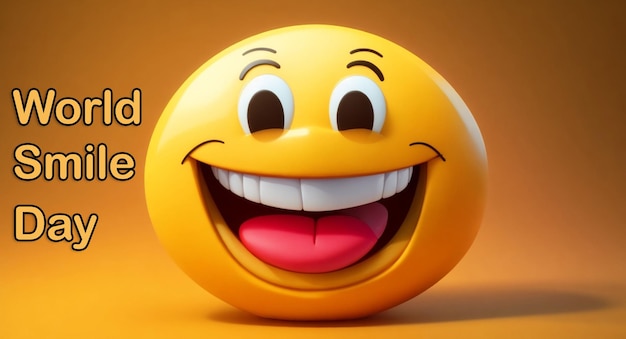 PSD día mundial de la sonrisa del emoji sonriente