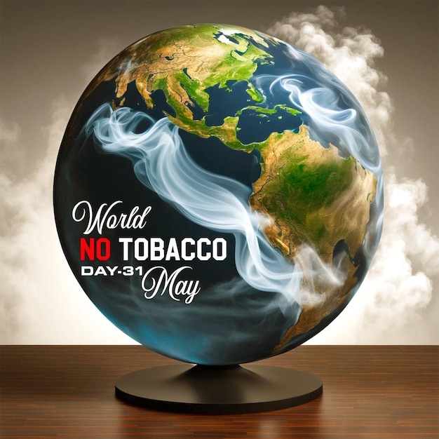 PSD día mundial sin tabaco: diseño de plantilla de concepto sin fumar