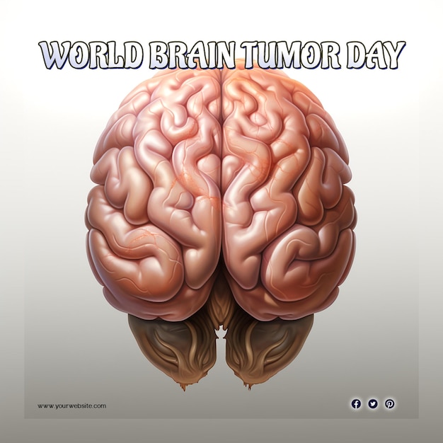 PSD día mundial del tumor cerebral y día mundial del infalto para la publicación en las redes sociales