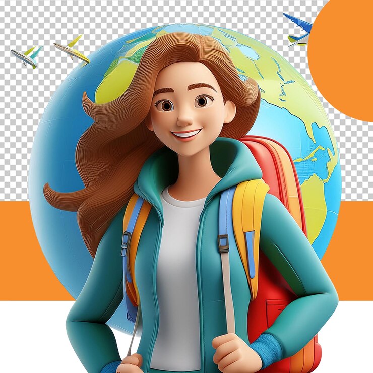 PSD día mundial del turismo png ilustración