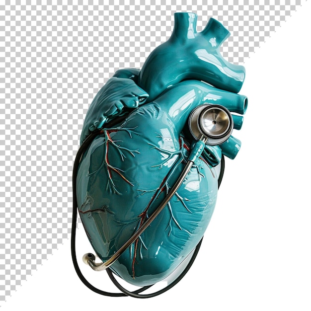 PSD dia nacional dos médicos dia mundial da saúde médico estetoscópio coração isolado em fundo transparente