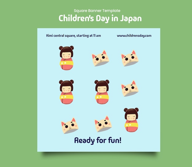 PSD día de los niños en japón diseño de plantillas