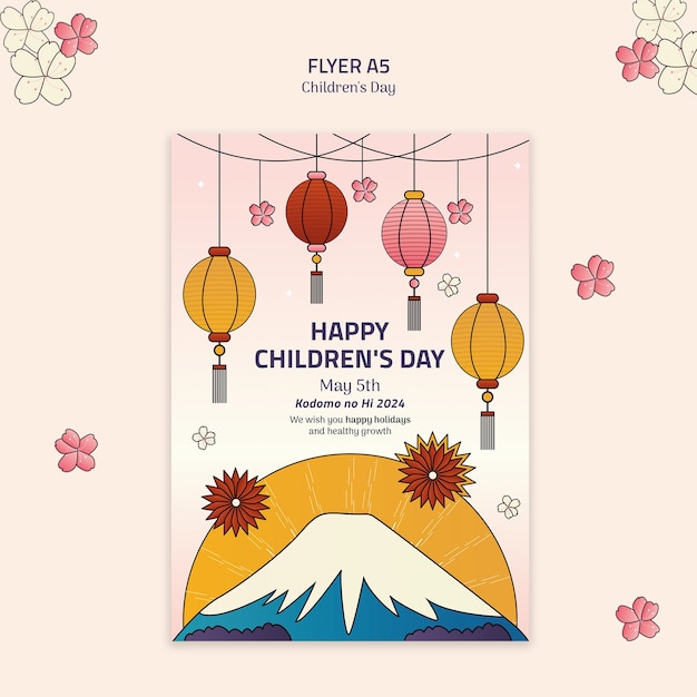 PSD día de los niños en japón diseño de plantillas