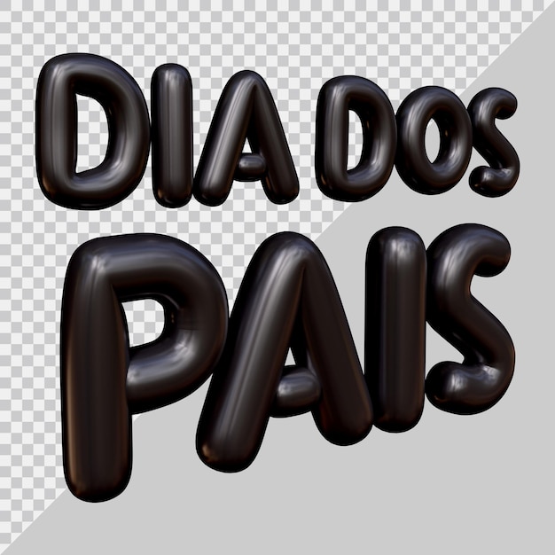 Día del padre dia dos pais texto en brasil con estilo moderno 3d