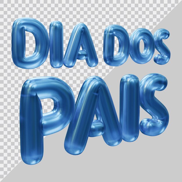 Día del padre dia dos pais texto con estilo moderno 3d