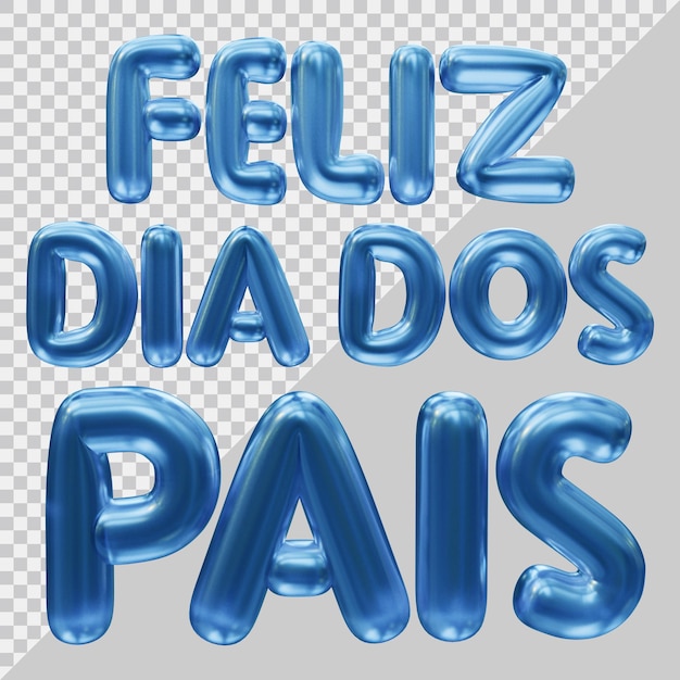 Día del padre feliz dia dos pais texto en brasil con estilo moderno 3d